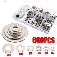 ↂ 660pcs Stainless Steel Sealing Solid Gasket Washer M3 M4 M5 M6 M8 M10 Sump Plug Oil For General Repair Seal Ring Set