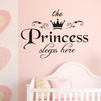 Crown Letter Girl Wall Stickers DIY Princess Mural Sticker for Kids Rooms Baby Room Dorm Decoration