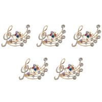 5X New Arrival Music Brooch Elegant Style with Rhinestones Treble Clef Pin Brooches for Ladies