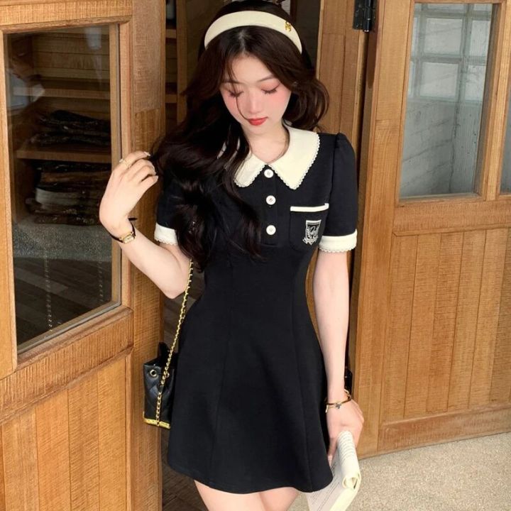 mexzt-preppy-style-dress-women-sweet-cute-slim-a-line-mini-dress-student-y2k-korean-high-waist-short-sleeve-one-piece-dress-new