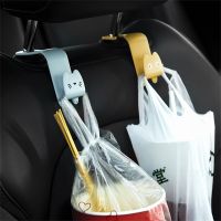 、‘】【； 2Pcs Creative Car Hook Cute Cat Car Seat Hanger Hooks Behind-Seat Accessories Organizer Hook Bags Clothes Sundries Hanger Clip