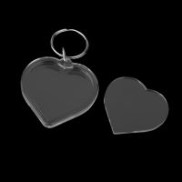 20pcs Acrylic Photo Keychain Custom Frames Personalized Snap in Insert Clear Blank DIY Picture Frames - Heart Shaped