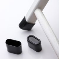 ﹊✇✲ 50Pcs Oval Black Desk Leg Caps Wear Resistant Student Table Foot Covers Chair Leg Floor Protectors Rectangle Furniture Leg Caps