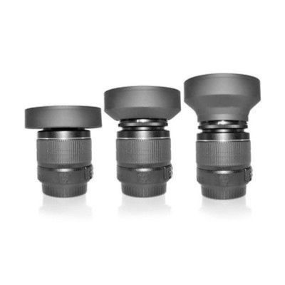 [COD] Triple-purpose lug rubber 49/52/55/58/62/67/72/77mm (wide-angle/medium-focus/telephoto) lens hood