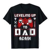 Brand Mens Leveling Up To Dad Again Game T-Shirt Unique T Shirt Cotton TShirt For Men Custom Birthday Gift