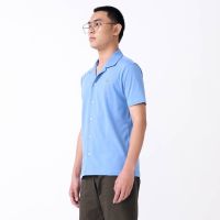 TRANQUIL BLUE CUBAN SHIRT CUSTOM FIT    เสื้อเชิ้ตคิวบาสีฟ้าทรงคัสตอมฟิต