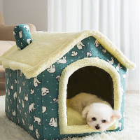 Collapsible Cat House Indoor Winter Warm and Comfortable Kennel Tent Chihuahua Cat Litter Pad Removable Supplies Basket