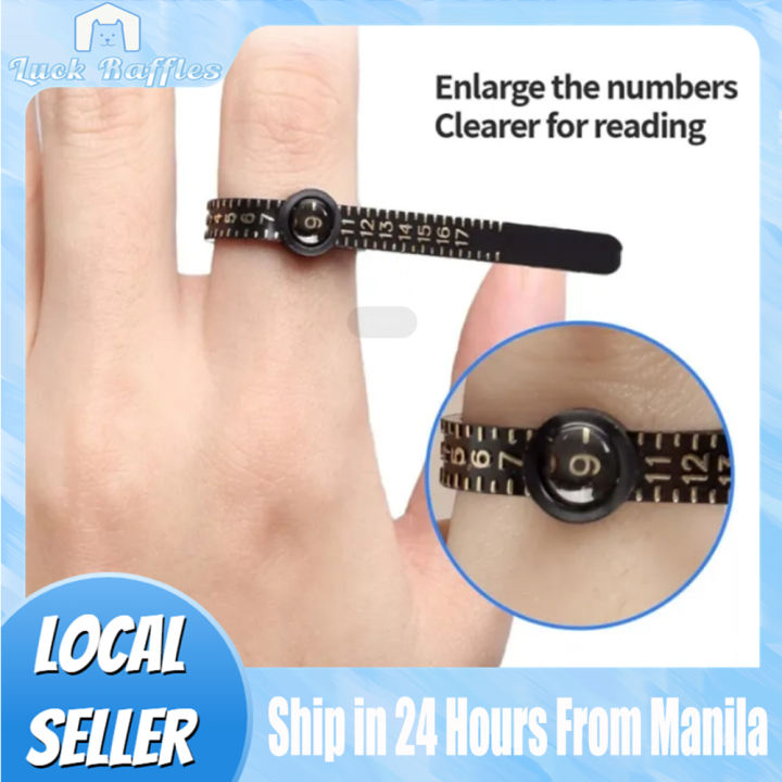 Local Delivery】Jewelry Plastic Ring Measuring Tool Finger Sizer Gauge with  Digital Magnifying Glass Reusable