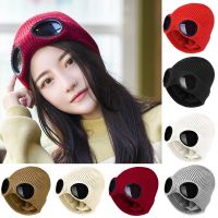 【YD】 Fashion Hat With Glasses Beanie Knit Korean Knitted  Warmer Cap