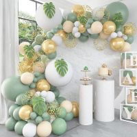 (TEX)Green Balloon Garland Arch Kit Jungle Safari Birthday Party Decor Kids Boy Baby Shower Balloons Wedding Birthday Party Supplies