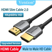 Vention สาย HDMI Slim HDMI To HDMI 2.0 HDR 4K 60Hz สาย HDMI ความเร็วสูงสำหรับ Splitter Extender 1080P สำหรับ PS4 HDTV Projector 0.5M 1M 3M 5M สาย HDMI สาย HDMI PC ไปยังทีวีสาย HDMI ARC สาย HDMI 2.0