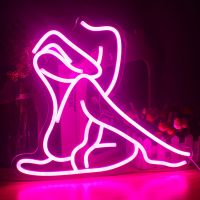 Ineonlife Neon Sign Custom Sitting Naked Woman Light LEDTransparent Wedding Party Bar Room Aesthetic Bedroom Wall Decor Gift