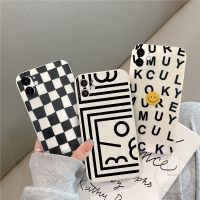 【คุณภาพสูง】Checkerboard Plaid Checkered for Samsung A03s A52s A22 A72 A32 A52 A12 A20S A50 A10S A51 A50S A30S M40S M12 M11 Korean Style Geometric Pattern Straight Cube Soft Case