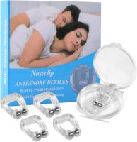 【2023】 Anti Snore Stop Snoring Nose Clip ซิลิโคน ic Sleep Tray Sleeping Aid Apnea Guard Night อุปกรณ์พร้อมเคส Anti