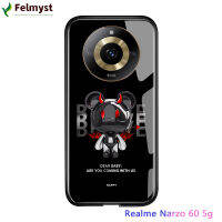 เคส Realme ลายหมีนางฟ้าคริสตัลหรูหรา Realme Narzo 60 5G,เคสฝาหลังกระจกเทมเปอร์ลายหมีนางฟ้าคริสตัลหรูหราขนาด11 5G