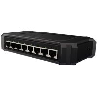 8 Port 1000Mbps Ethernet Switcher Home Shunt Network Monitoring Switch Black Plastic EU Plug