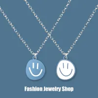 Fashion Jewelry Shop INS Colorful Smiley Necklaces For Couples Trendy Metal Necklace For Ladies Valentine