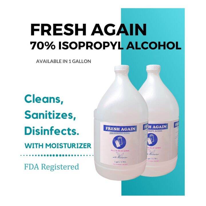 jpM3.785L Fresh Again 70 Isopropyl Alcohol in Gallon Lazada PH