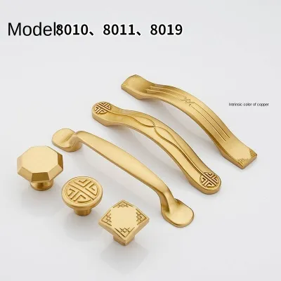 Chinese Brass shoe cabinet handle pure copper wardrobe drawer door handle furniture hardware