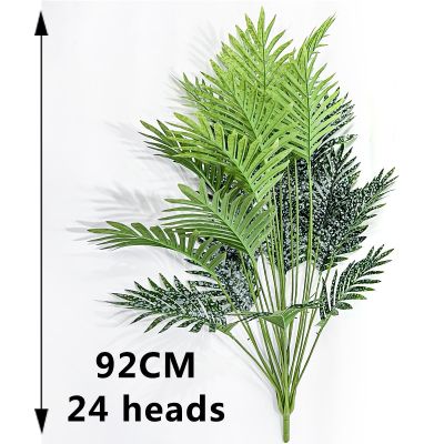 พืชเขตร้อนต้นปาล์มเทียมขนาดใหญ่65-92ซม. ต้นยูคาลิปตัสประดิษฐ์พลาสติกสีเขียวตกแต่งสำนักงานสวนประดิษฐ์