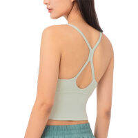 Vnazvnasi Push-Up Yoga เสื้อกั๊กเซ็กซี่ Backless Running Tops Quick Dry Anti-Friction Gym V คอเบาะหญิงฟิตเนส Tops