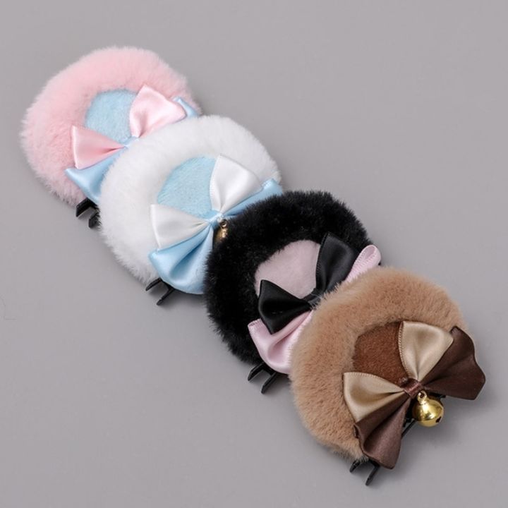 round-bear-ears-hair-clips-faux-fur-sweet-double-bowknot-bell-plush-animal-hairpins-anime-lolita-kawaii-cosplay-barrette-decor