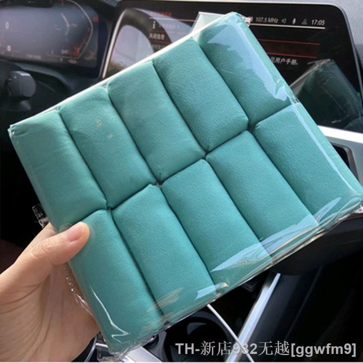 hot-dt-10pcs-car-detailing-suede-sponge-applicator-use-with-blue-gray-new-density-sponge-soft