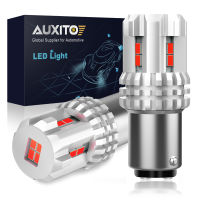 AUXITO 2ชิ้น P21 5วัตต์1157 P215วัตต์ BAY15D LED สีแดง12โวลต์3020 SMD อัตโนมัติหางด้านหลังเบรกหยุดรถตำแหน่งไฟสัญญาณโคมไฟ