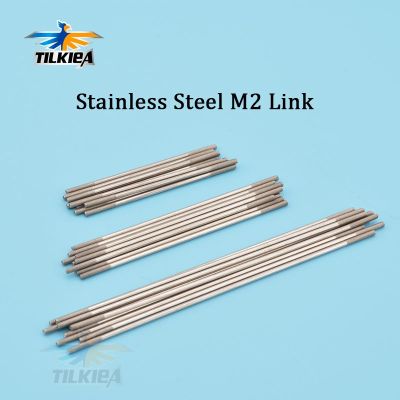 10pcs Stainless Steel Push Rods M2 L25/30/35/40/45/50/55/60/65/75/85/95/100/110/120/130/140mm Connecting Rods Thread Length 10mm