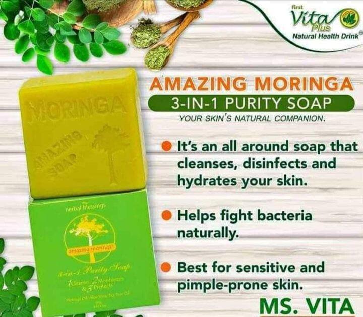 First Vita Plus Amazing Moringa Purity 3-in-1 Soap | Lazada PH