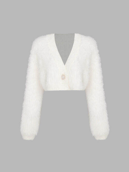 Cider Solid Fluffy Crop Cardigan Lazada PH