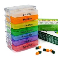 Weekly 7 Days Pill Case Box Tablet Sorter Daily Medicine Holder Storage Container Organizer Pill Splitters Health Care Medicine  First Aid Storage
