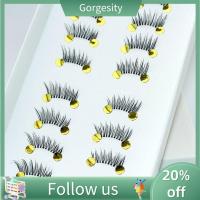 GORGESITY 10คู่อุปกรณ์แต่งหน้าเครื่องสำอางสีดำธรรมชาติครึ่งมุมขนตาปลอมปลอมขนาดเล็ก