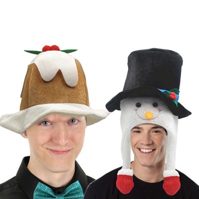 [Cos imitation] Unisex Men Xmas Santa Claus Christmas Pudding Cap หมวกซานตาคลอสผู้หญิง Snowman Christma Hat