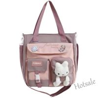 【hot sale】❈✺ C16 Canvas Bag Womens Large Capacity Student Tote Bag Handbag women Korea Shoulder bag Canvas Crossbody bag Student Bag