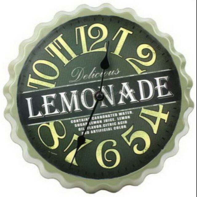 นาฬิกา Retro Lemonade Bottle Cap Wall Clock Lazada.co.th