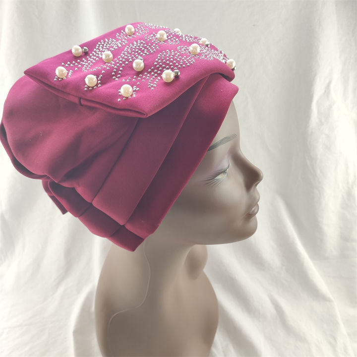 2021african-nigerian-turban-cap-with-women-cotton-breathe-hat-muslim-scarf-gel-headgear-wide-brim-auto-gele-aso-ebi-headtie