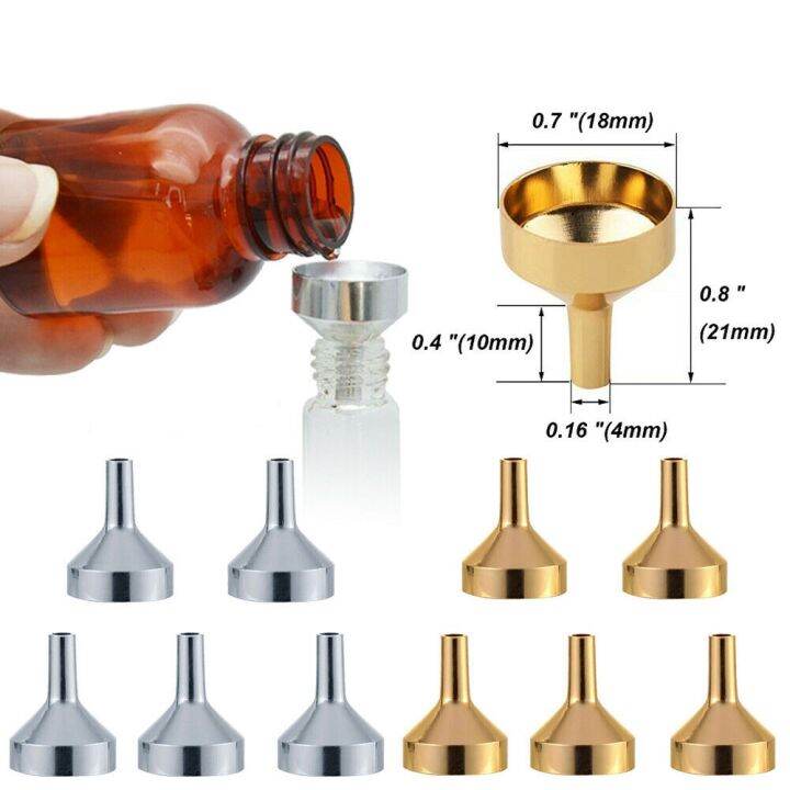 RETAO Golden/Slivery For Small Bottles Transferring Liquid Metal Funnel