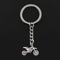 Fashion 30mm Key Ring Metal Key Chain Keychain Jewelry Antique Silver Color Plated Motorcycle Motorcross 17x23mm Pendant