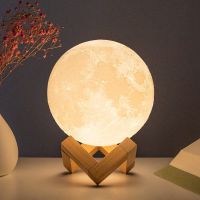 8cm Moon Lamp LED Night Light Battery Powered With Stand Starry Lamp Bedroom Decor Night Lights Kids Gift Moon Lamp Night Lights