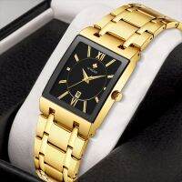 Relogio Masculino WWOOR Gold Watch Men Square Mens Watches Top Brand Luxury Golden Quartz สแตนเลสนาฬิกาข้อมือกันน้ํา