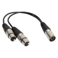 【YF】 34cm 3Pin XLR 1 Male To 2 Female Audio Extension Cable Microphone Y Splitter Cord Line For Mixer Recorder 3 Pin