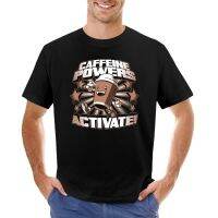 Caffeine Powers... Activate! T-Shirt Quick-Drying T-Shirt Sports Fan T-Shirts Oversized T-Shirt Mens Plain T Shirts