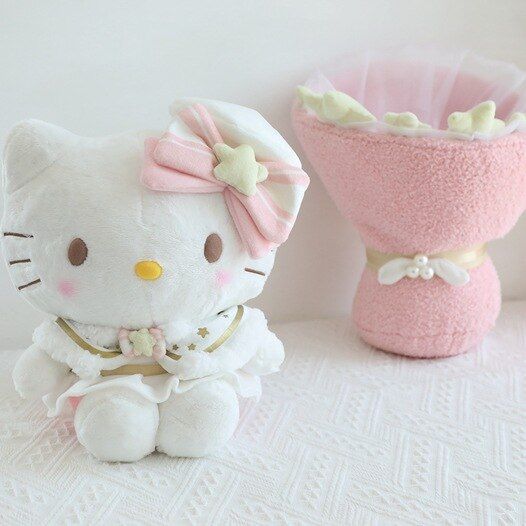 sanrio-ดอกไม้ตุ๊กตาน่ารักของเล่นผ้าขนสัตว์ตุ๊กตาช่อดอกไม้สำหรับของขวัญวันเกิดเด็กหญิงช่อดอกไม้ของเล่น-kuromi