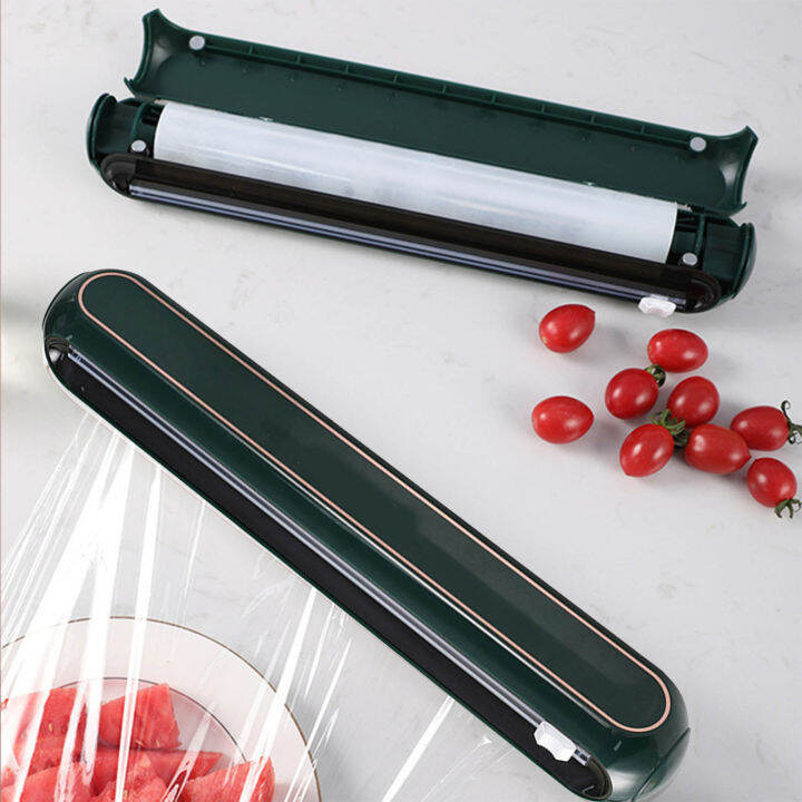 Wrap Dispenser With Cutter Aluminum Foil Cling Film Dispenser Food Wrap Organizer