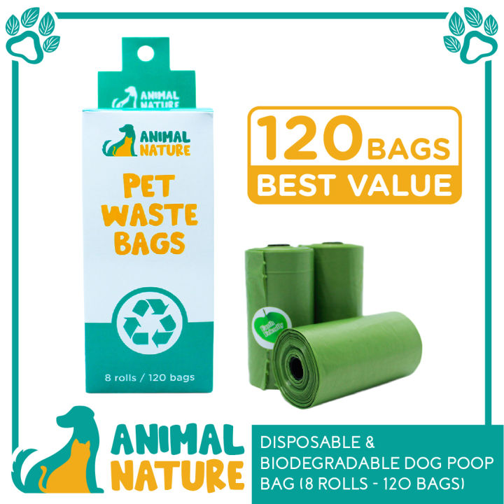 Animal Nature Disposable and Biodegradable Dog Poop Bags (8 Rolls 120 Bags) Lazada PH