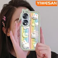 YIWESAN เคสเคสสำหรับ Honor 70 5G ลายการ์ตูนป้องกันเลนส์กล้องปิศาจน้อยเคสโทรศัพท์นิ่มกันกระแทกน่ารัก3D เคสมือถือกระต่ายดาวสีรุ้ง