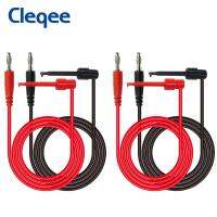 Cleqee สาย P1039สำหรับทดสอบตะขอทดสอบปลั๊กขนาด4ชิ้น/เซ็ต4มม. สำหรับมัลติมิเตอร์สีแดงสีดำ