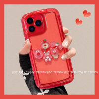 Phone Case เคส Realme C51 C53 NFC น่ารักโบว์ตุ๊กตาหมีสตรอเบอร์รี่ RealmeC53 RealmeC51ซิลิโคนนิ่ม2023