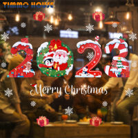 [Timmo House] สติกเกอร์หน้าต่างคริสต์มาส Merry Christmas Decorations For Home 2023 Xmas Gift New Year Ornament